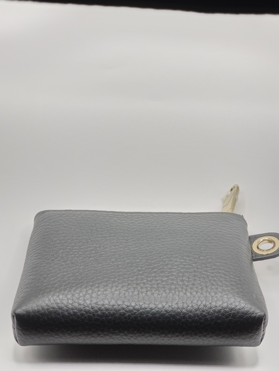 Furla Black Pebbled Leather Mini Zip Pouch with Gold Hardware - Picture 2 of 7